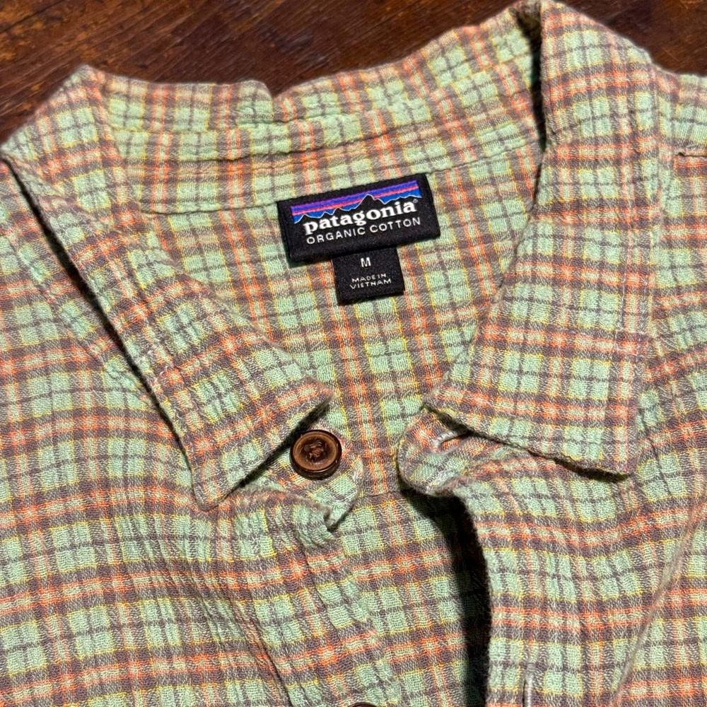 Patagonia Fjord Flannel Organic Cotton Button-up Mens Short Sleeve Shirt Size M